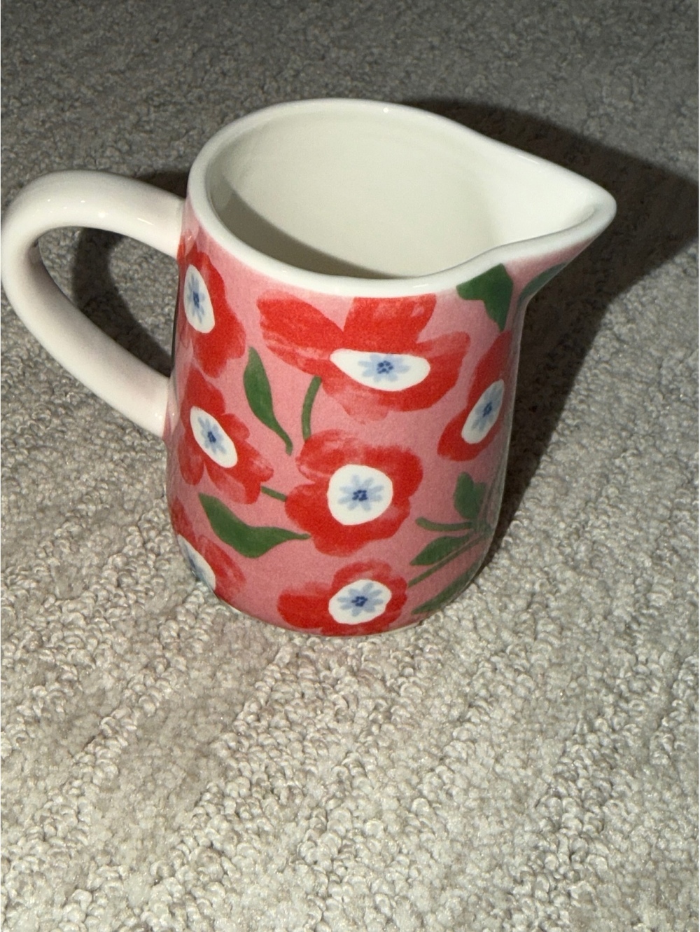 Set of 6 Floral ceramic creamer pitcher